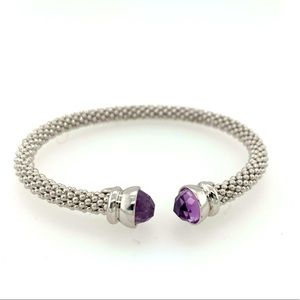 Sterling Silver and Amethyst Bracelet